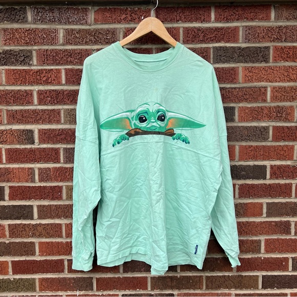 Disney Star Wars Light Green Grogu Baby Yoda the Mandalorian Spirit Jersey - Picture 1 of 4